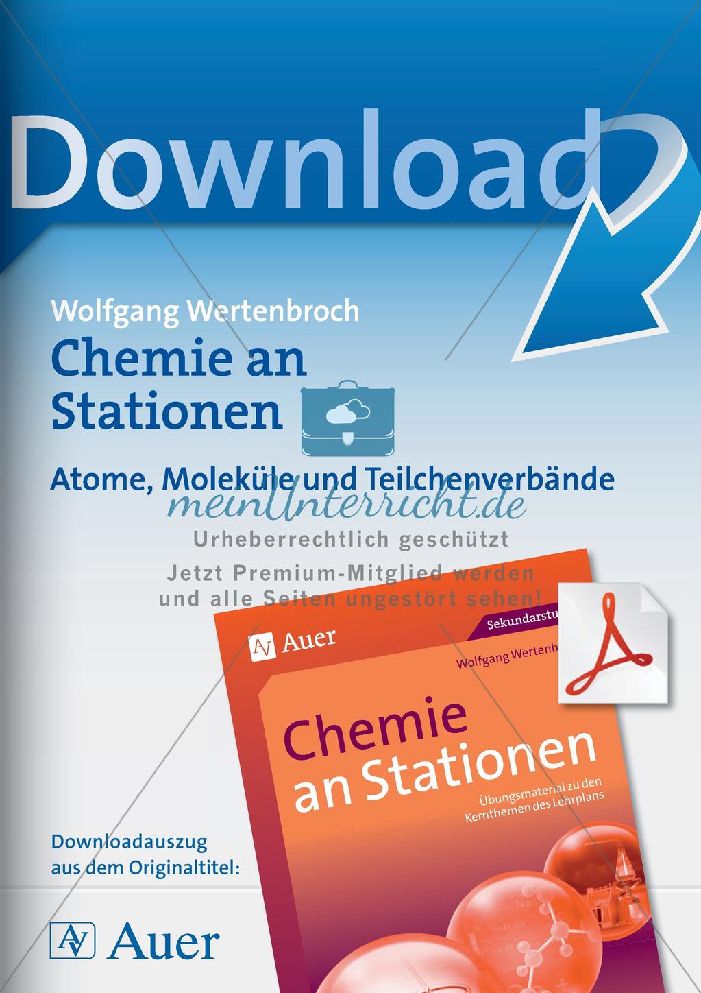 Arbeitsblätter und Schülerexperiment zu Atomen und Molekülen Preview 1