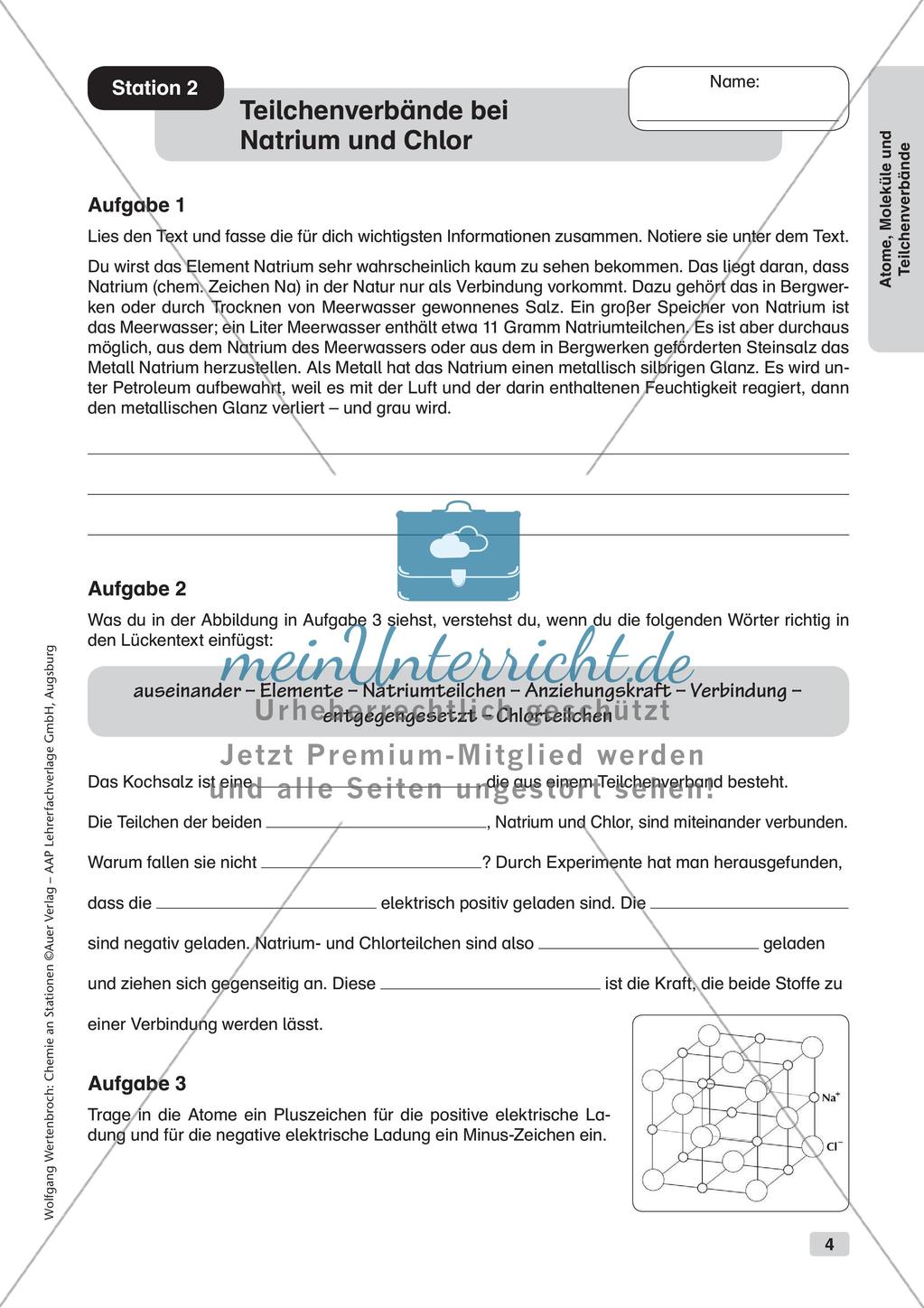 Arbeitsblätter und Schülerexperiment zu Atomen und Molekülen Preview 6