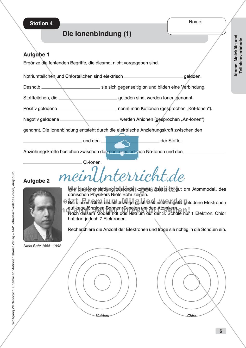Arbeitsblätter und Schülerexperiment zu Atomen und Molekülen Preview 8