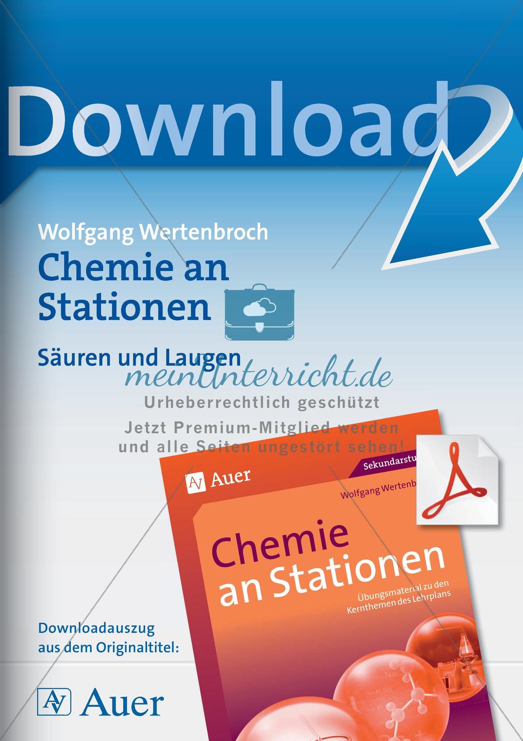 Arbeitsblätter und Schülerexperiment zu Säuren und Laugen Preview 1