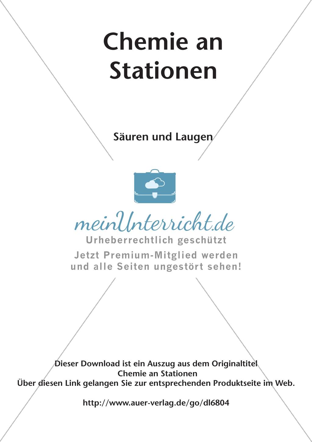 Arbeitsblätter und Schülerexperiment zu Säuren und Laugen Preview 2