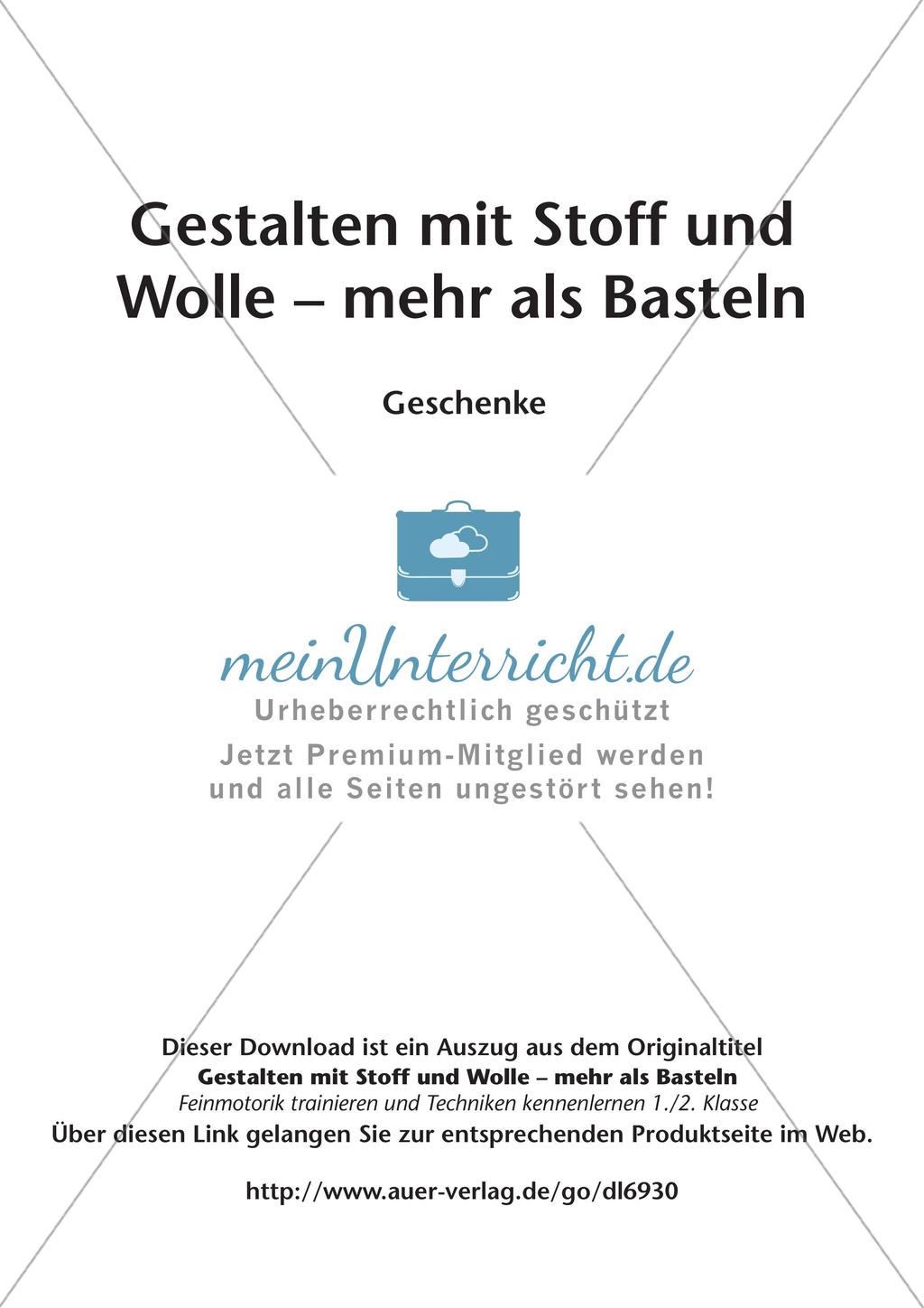 Gestalten mit Stoff und Wolle: Geschenke Preview 2