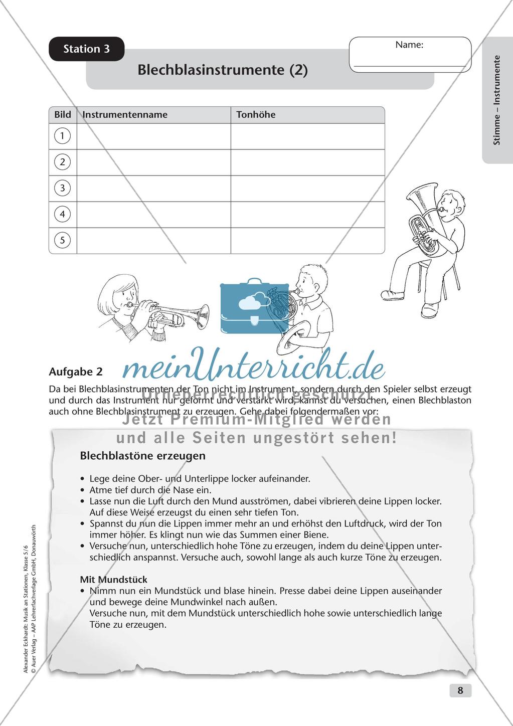 Musik an Stationen: Stimme und Instrumente Preview 10