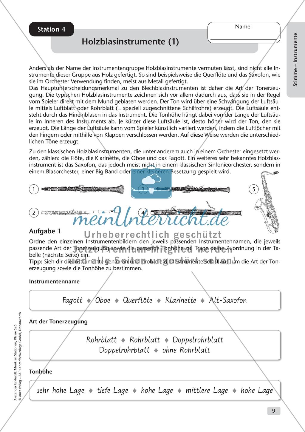 Musik an Stationen: Stimme und Instrumente Preview 11