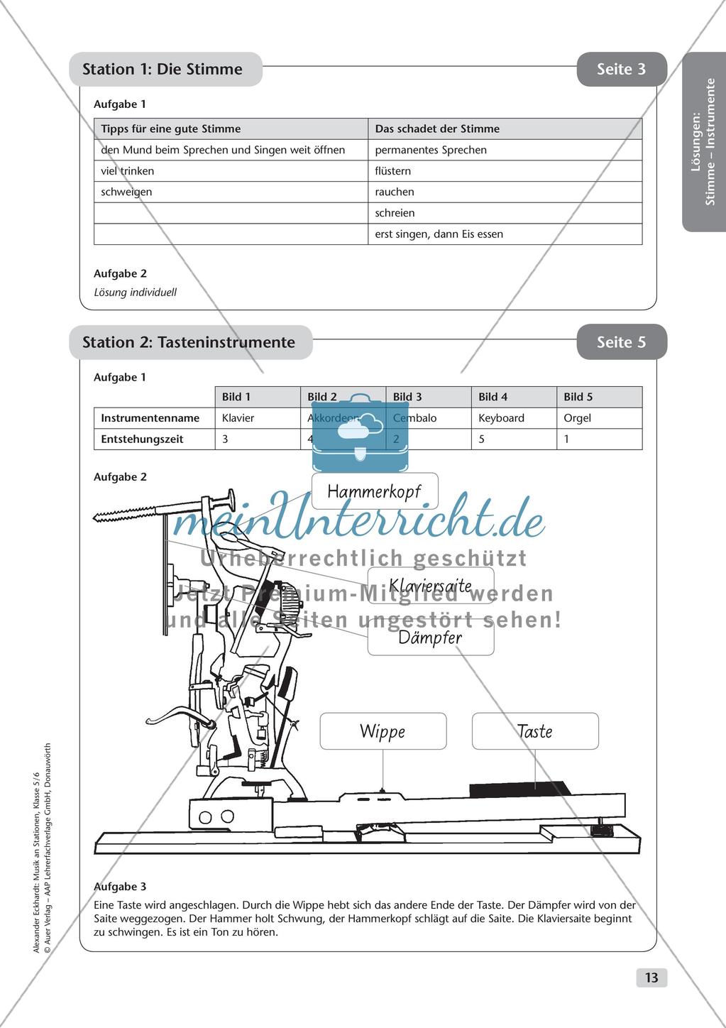 Musik an Stationen: Stimme und Instrumente Preview 15