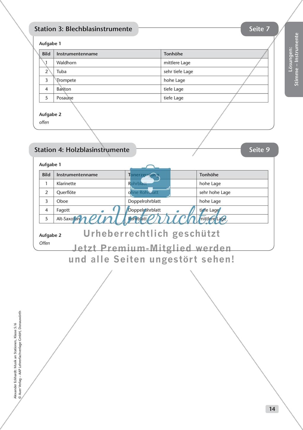 Musik an Stationen: Stimme und Instrumente Preview 16