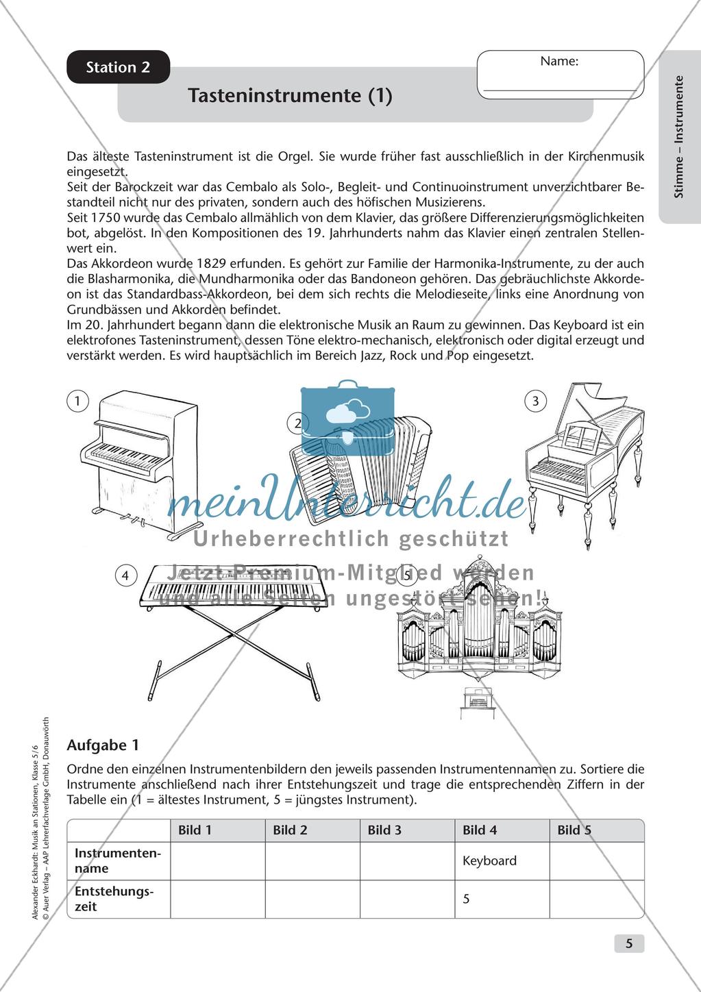 Musik an Stationen: Stimme und Instrumente Preview 7