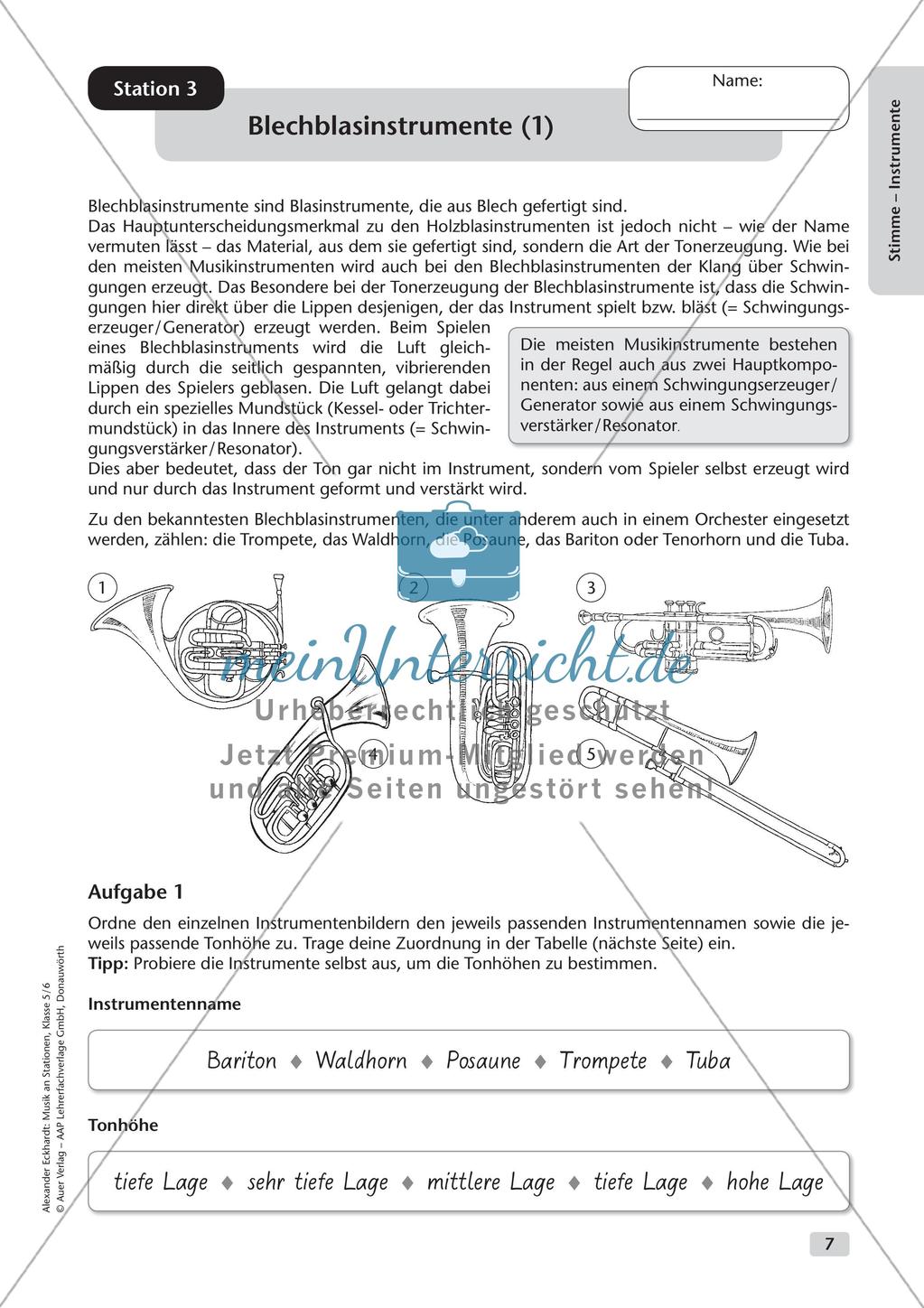 Musik an Stationen: Stimme und Instrumente Preview 9