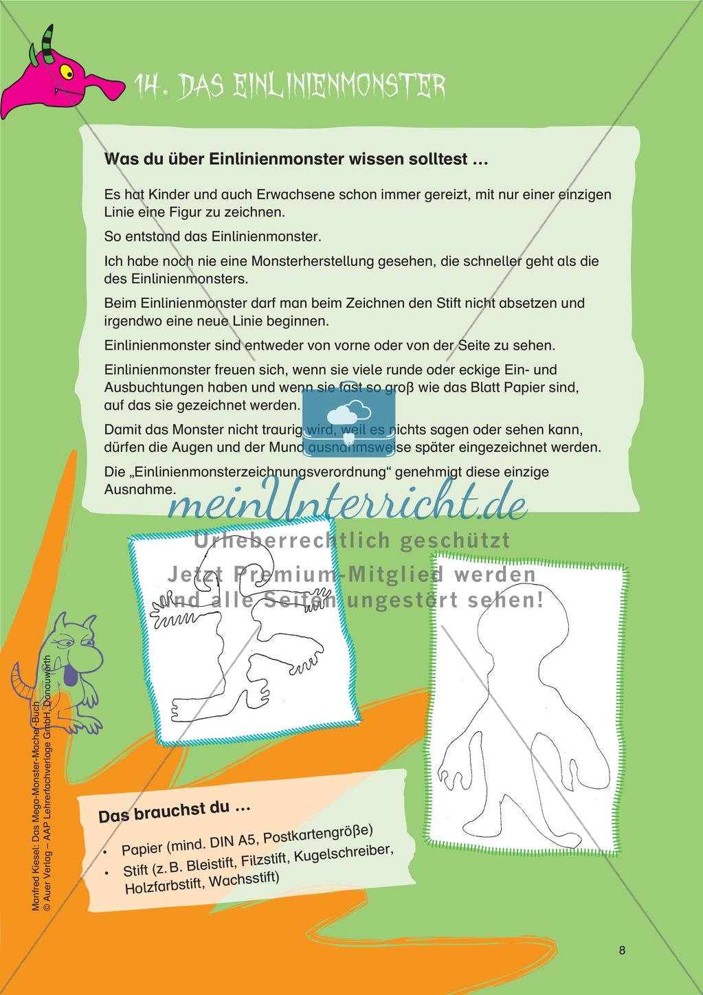 Gestalten im Themenfeld Monster: Linien und Konturen Preview 10
