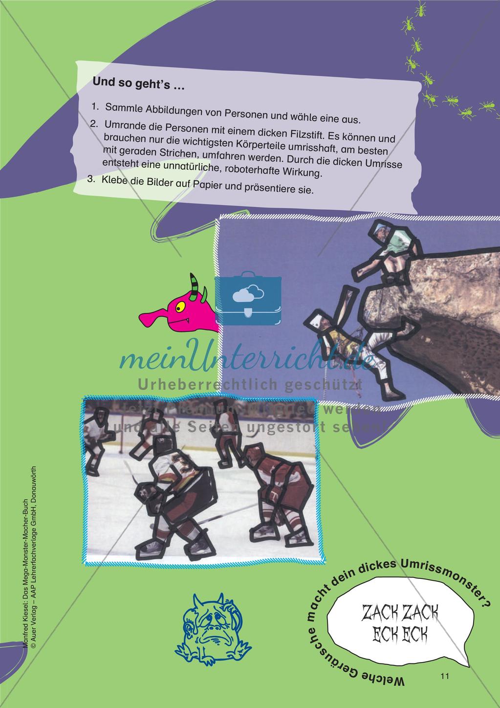 Gestalten im Themenfeld Monster: Linien und Konturen Preview 13