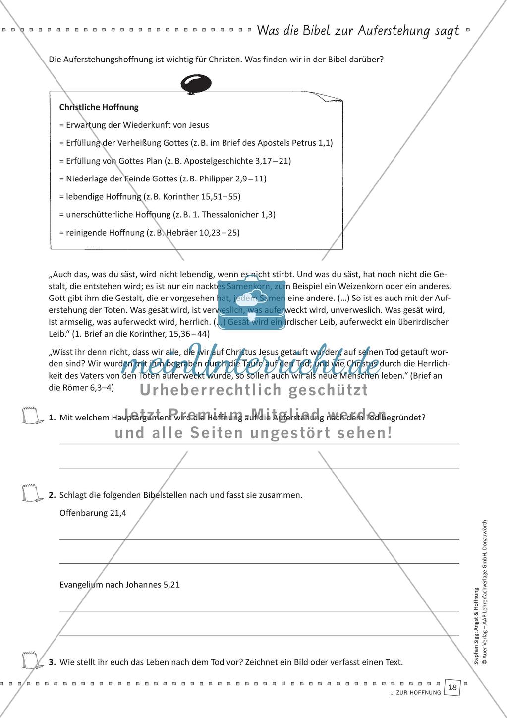 Das Thema Hoffnung im Religionsunterricht Preview 20