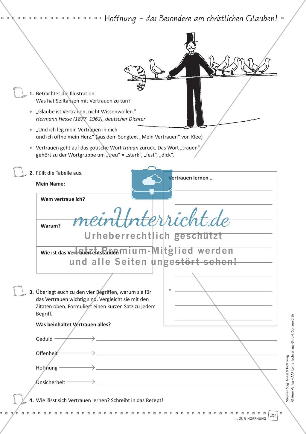 Das Thema Hoffnung im Religionsunterricht Preview 24