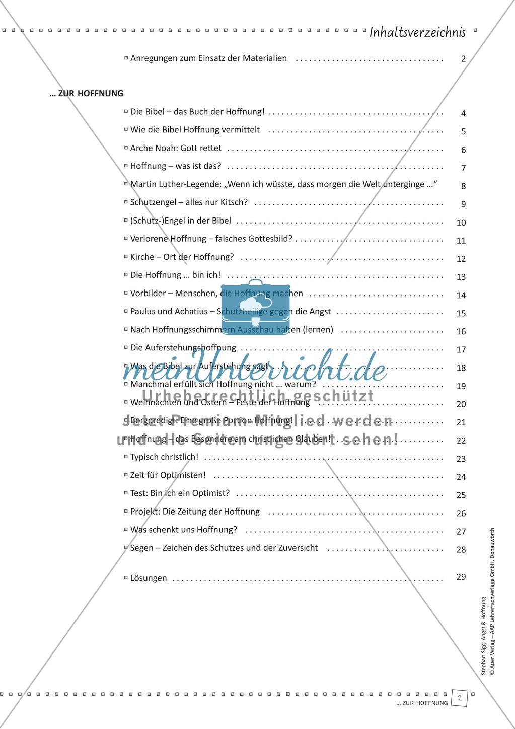Das Thema Hoffnung im Religionsunterricht Preview 3