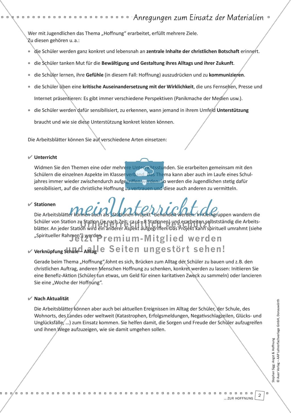 Das Thema Hoffnung im Religionsunterricht Preview 4