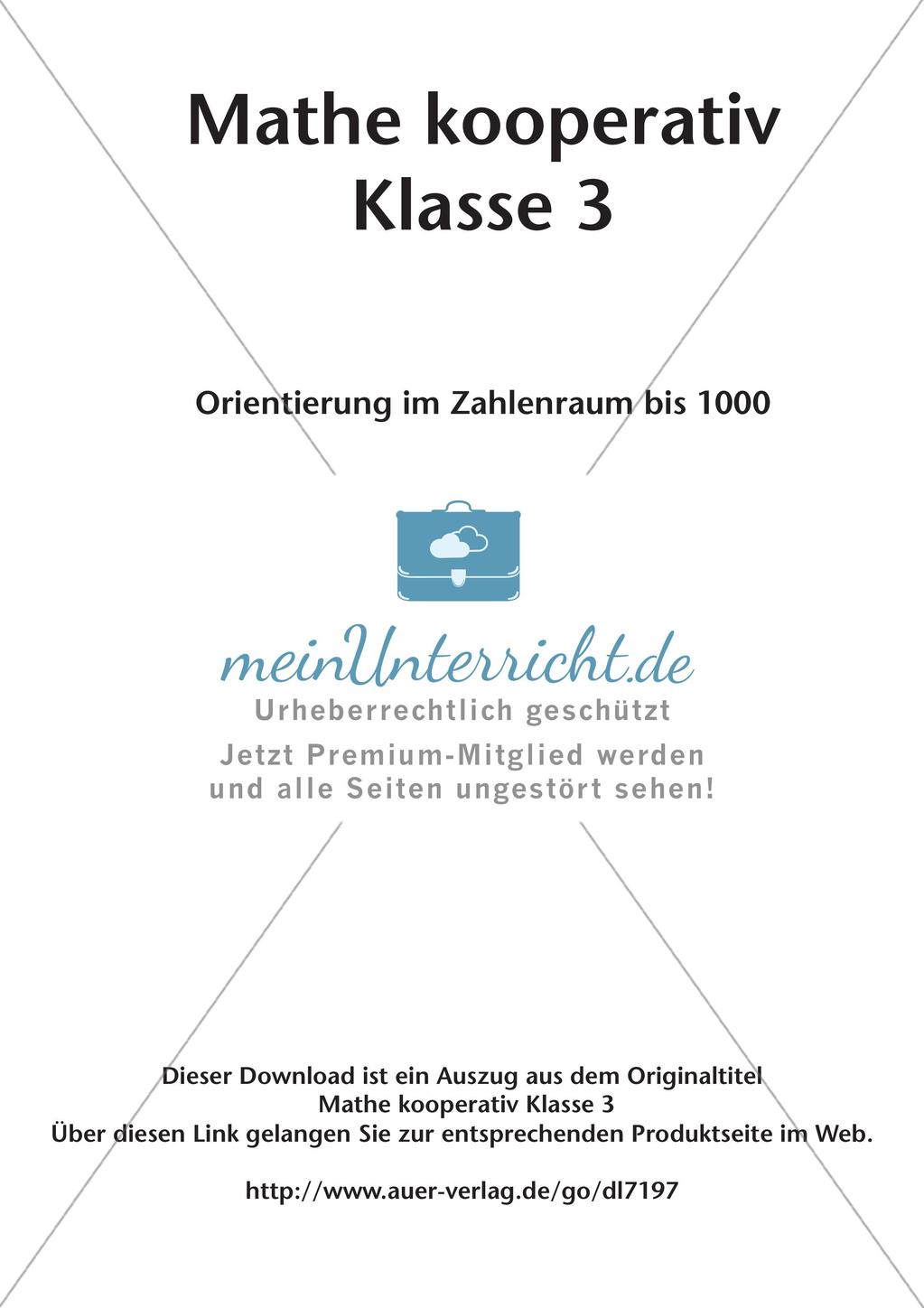 Mathematik kooperativ: Orientierung im Zahlenraum bis 1000 Preview 2