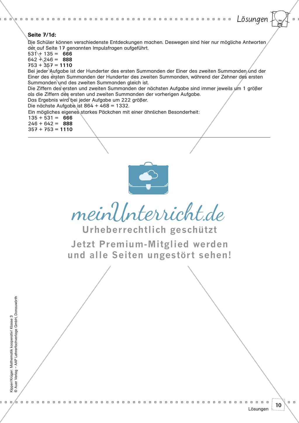Mathematik kooperativ: Rechnen im Zahlenraum bis 1000 Preview 12