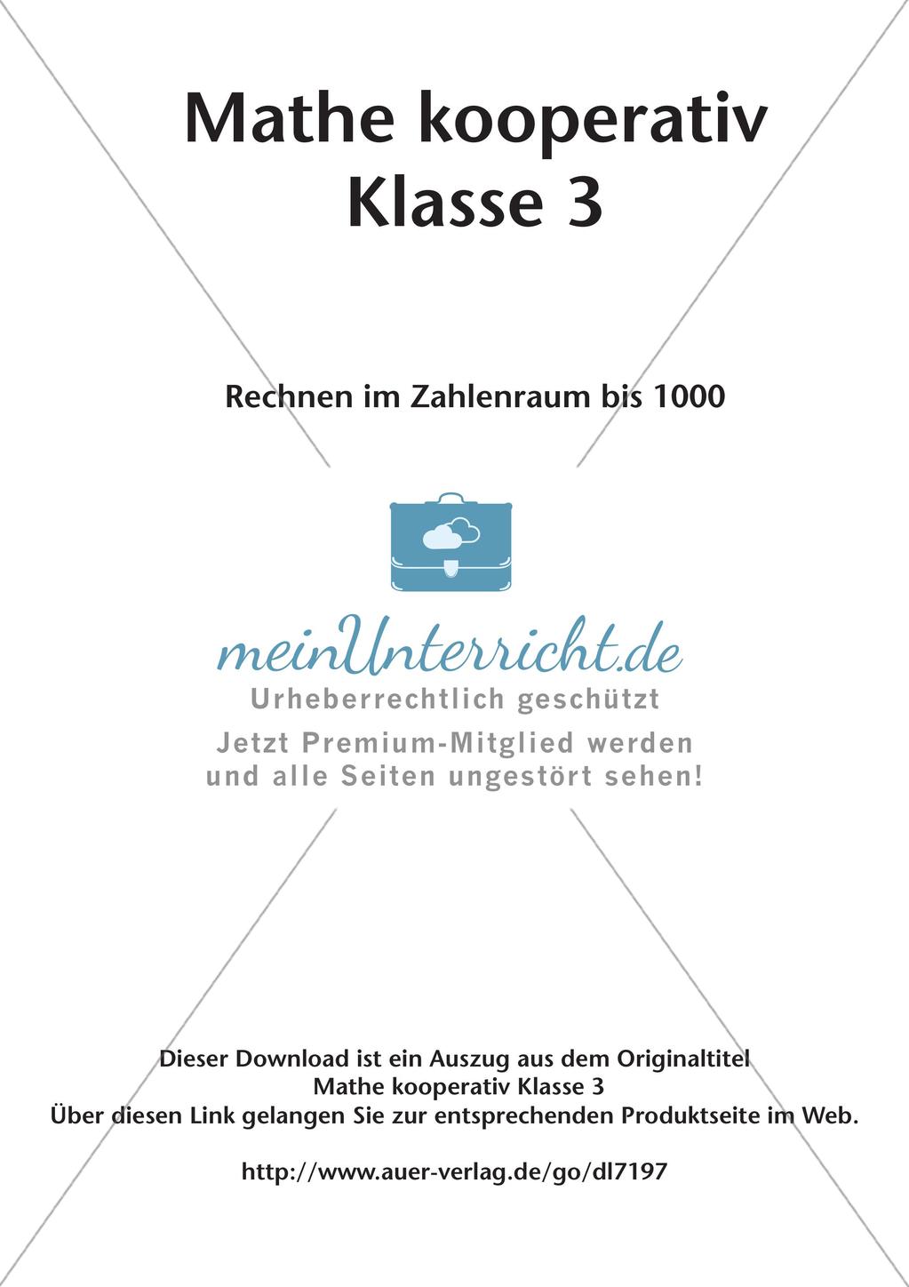 Mathematik kooperativ: Rechnen im Zahlenraum bis 1000 Preview 2