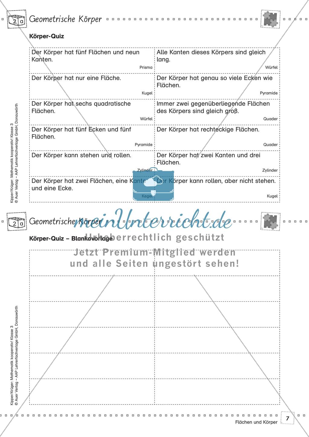 Mathematik kooperativ: Flächen und Körper Preview 9