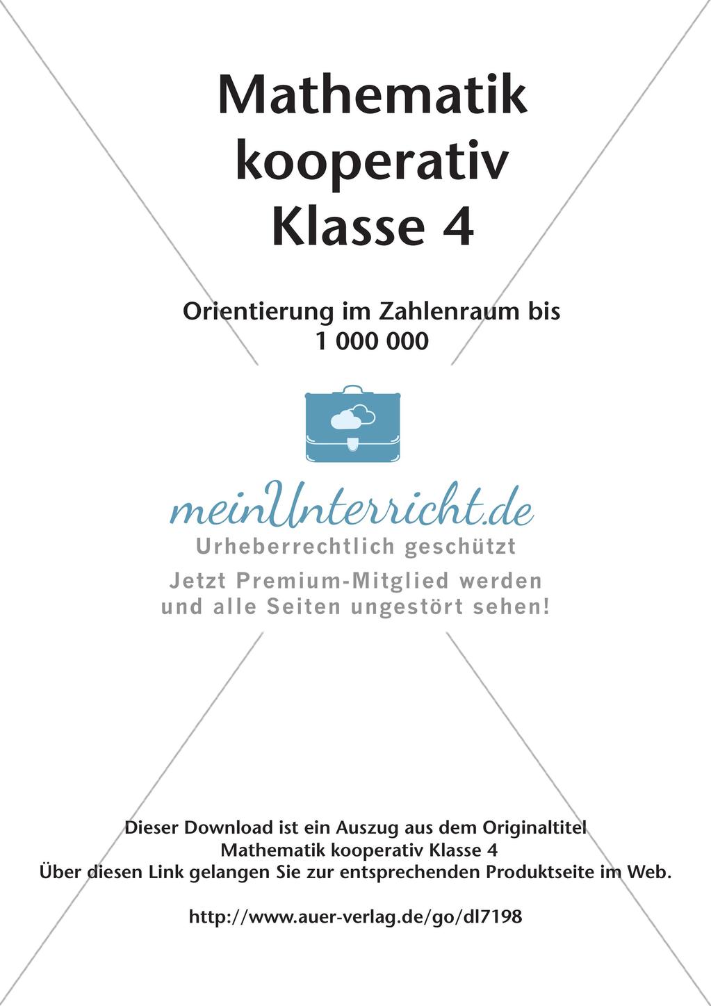 Mathematik kooperativ: Orientierung im Zahlenraum bis 1 000 000 Preview 2