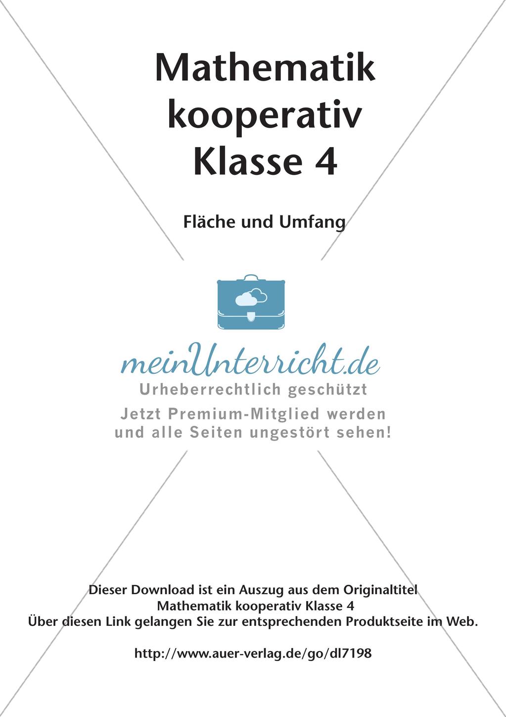 Mathematik kooperativ: Fläche und Umfang Preview 2