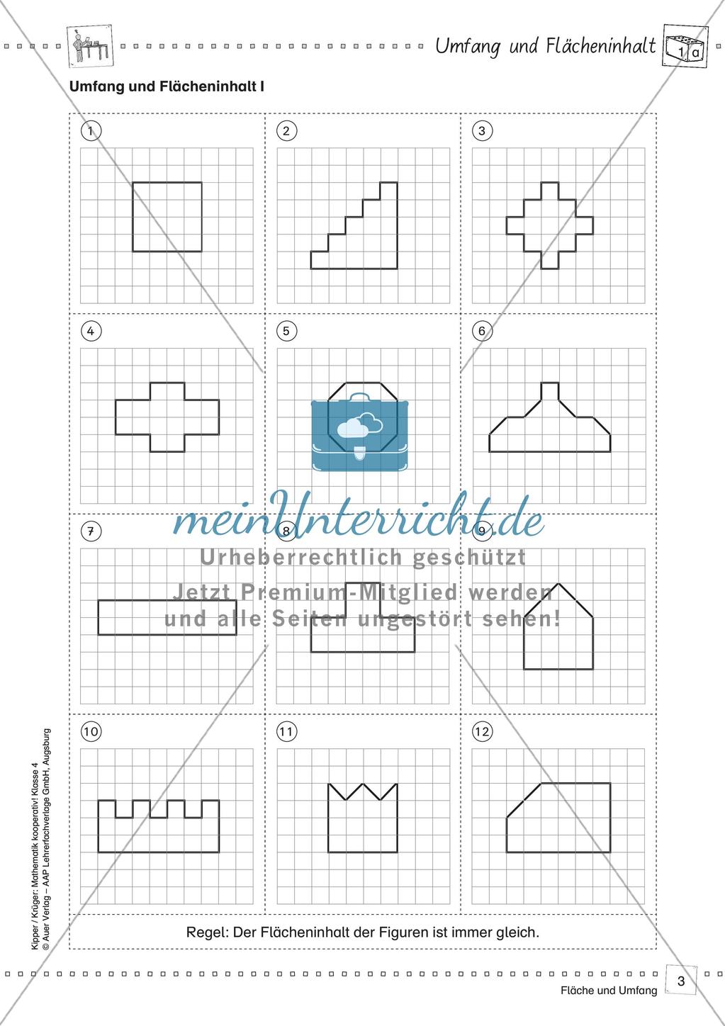 Mathematik kooperativ: Fläche und Umfang Preview 5