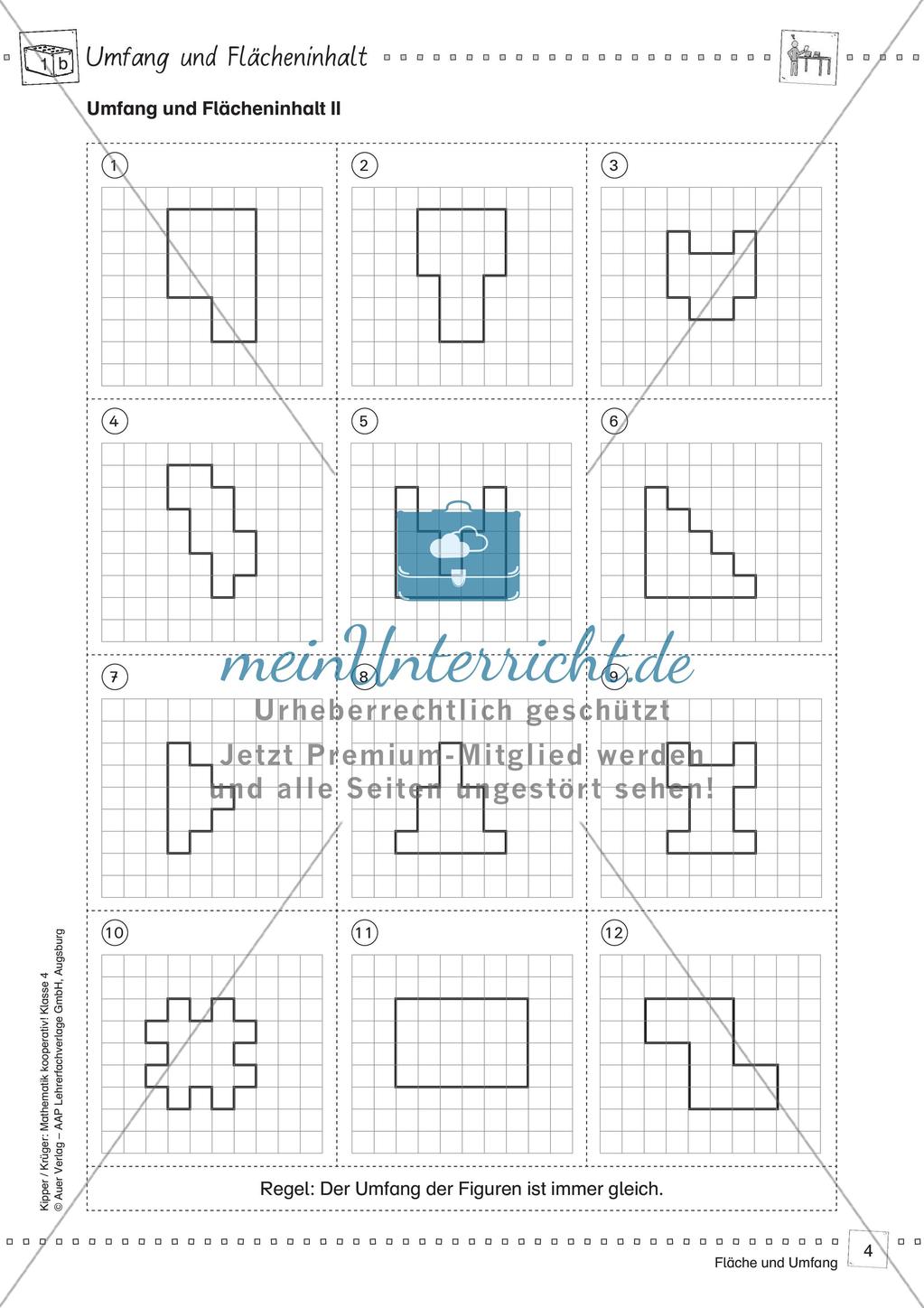 Mathematik kooperativ: Fläche und Umfang Preview 6