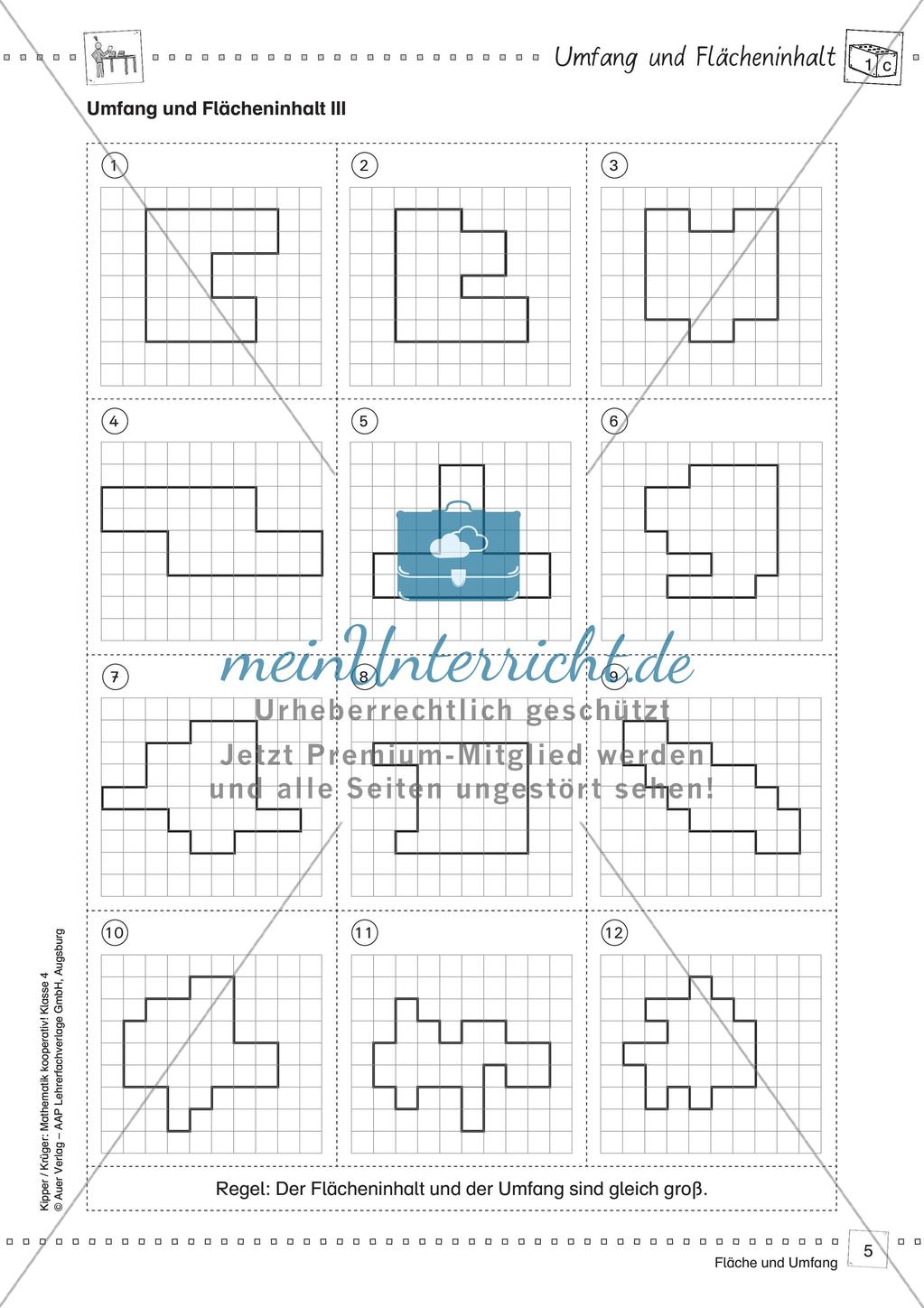 Mathematik kooperativ: Fläche und Umfang Preview 7