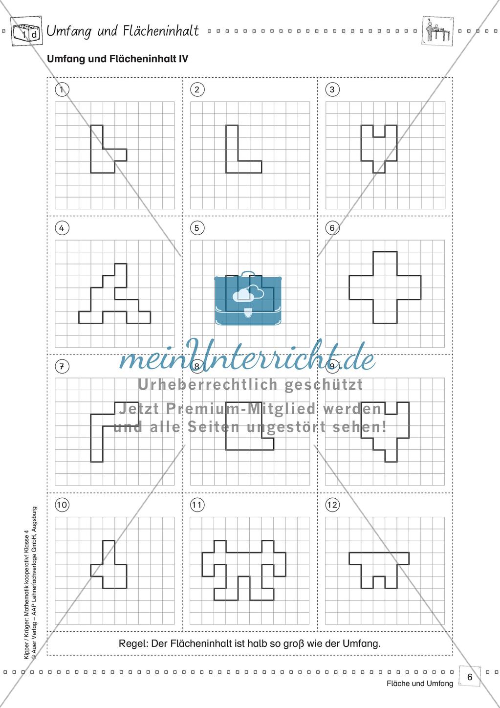 Mathematik kooperativ: Fläche und Umfang Preview 8