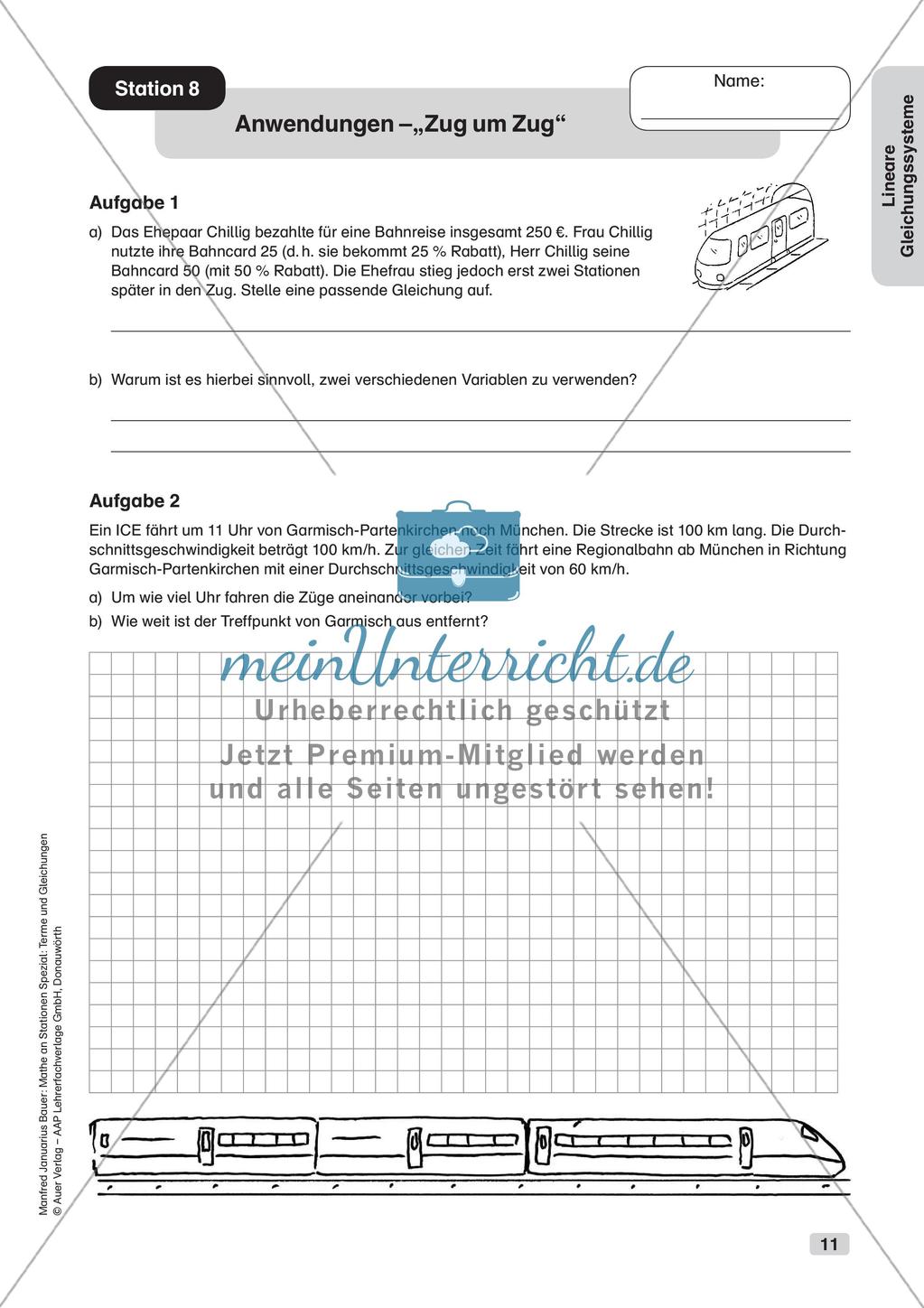 Mathe an Stationen: Lineare Gleichungssysteme Preview 13
