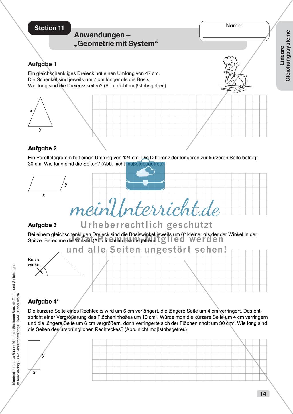 Mathe an Stationen: Lineare Gleichungssysteme Preview 16