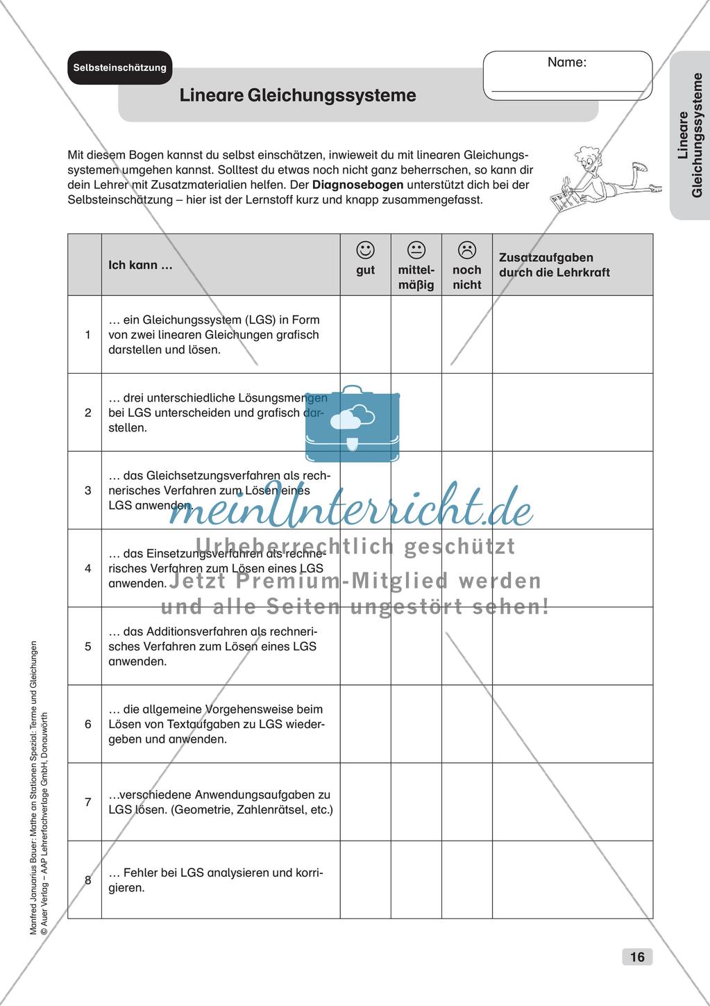 Mathe an Stationen: Lineare Gleichungssysteme Preview 18