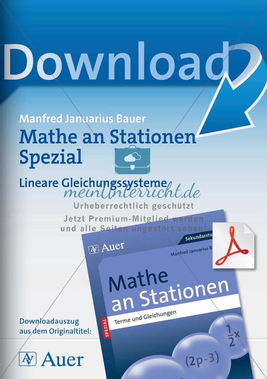 Mathe an Stationen: Lineare Gleichungssysteme Preview 1