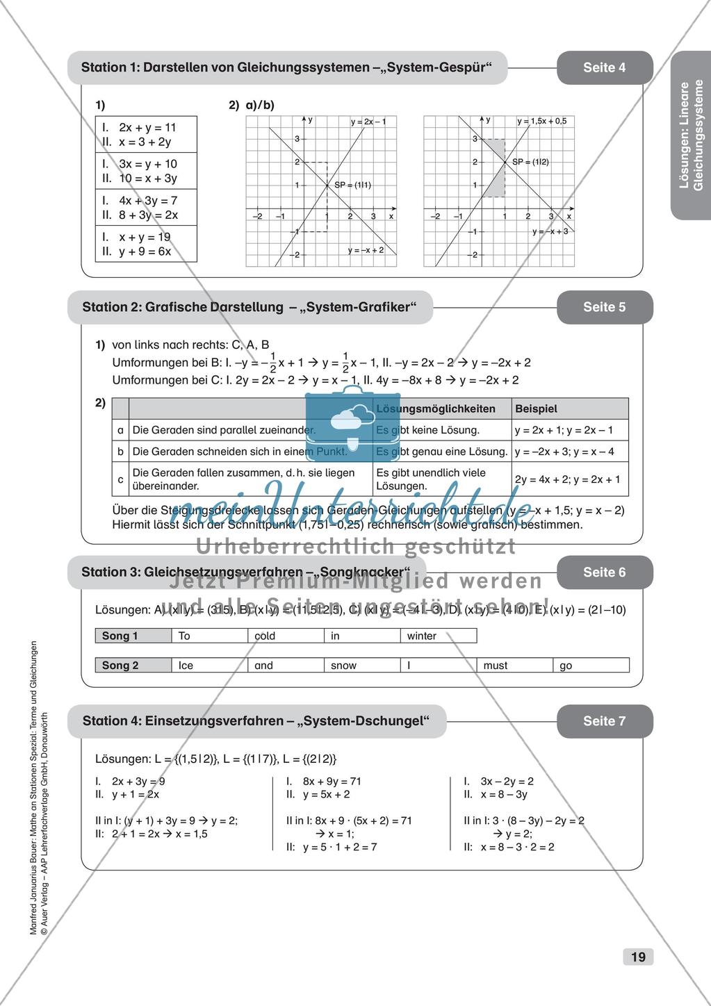 Mathe an Stationen: Lineare Gleichungssysteme Preview 21