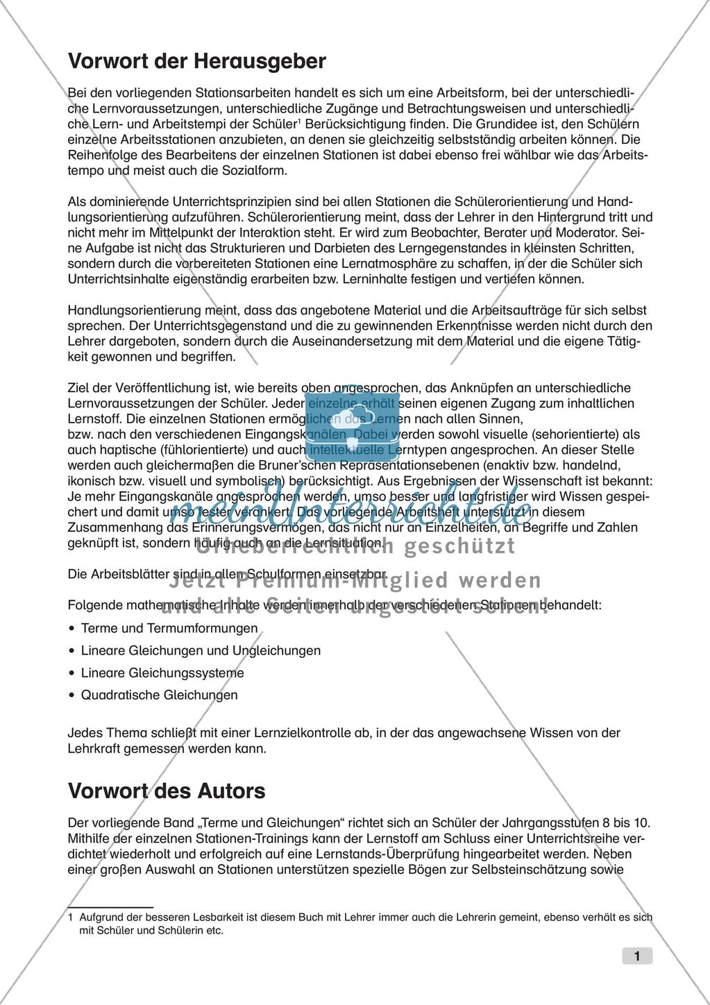 Mathe an Stationen: Lineare Gleichungssysteme Preview 3