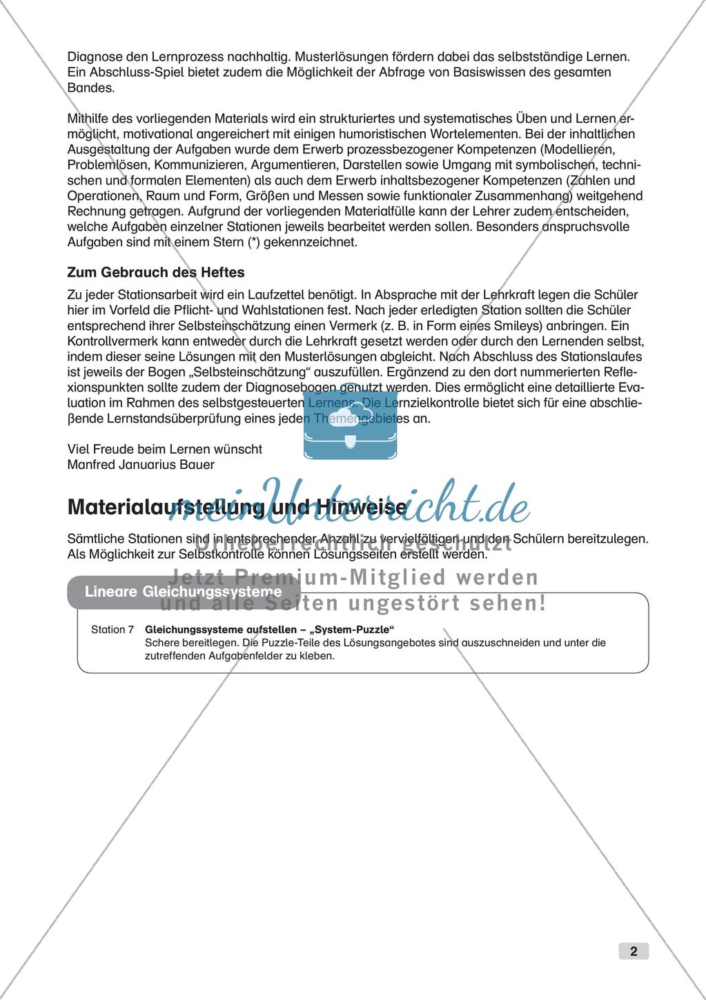 Mathe an Stationen: Lineare Gleichungssysteme Preview 4