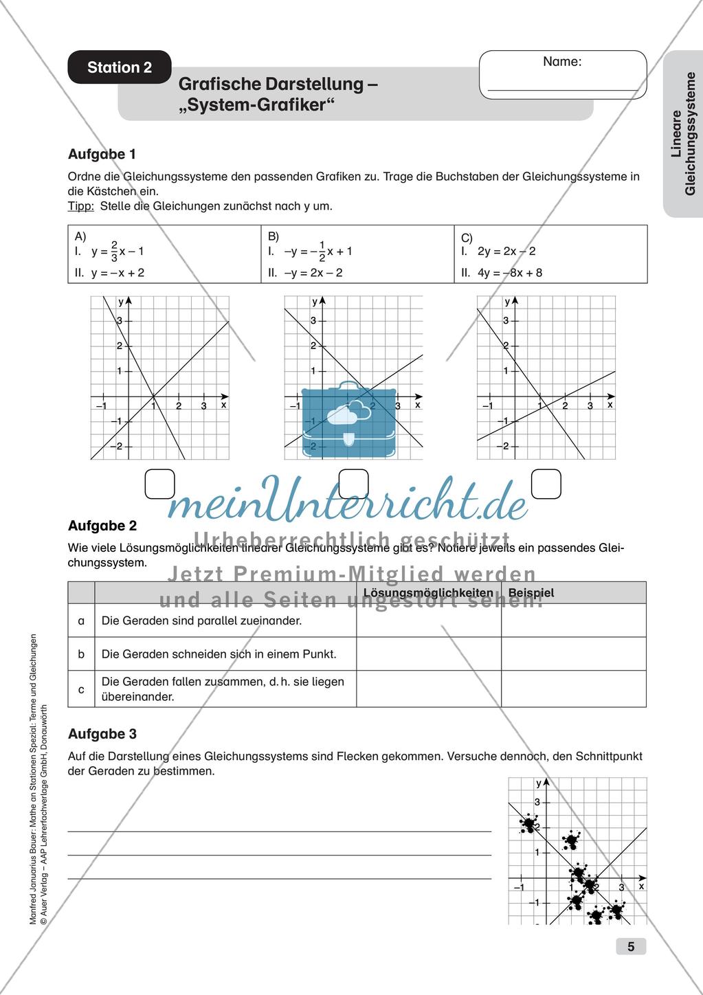 Mathe an Stationen: Lineare Gleichungssysteme Preview 7