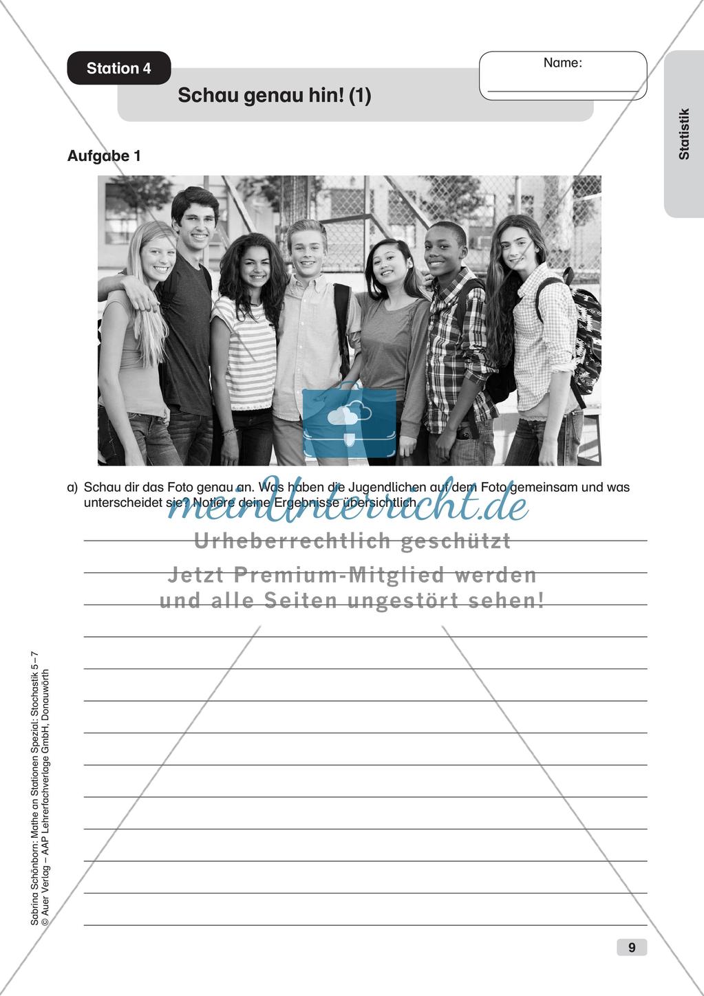 Mathe an Stationen: Statistik Preview 11