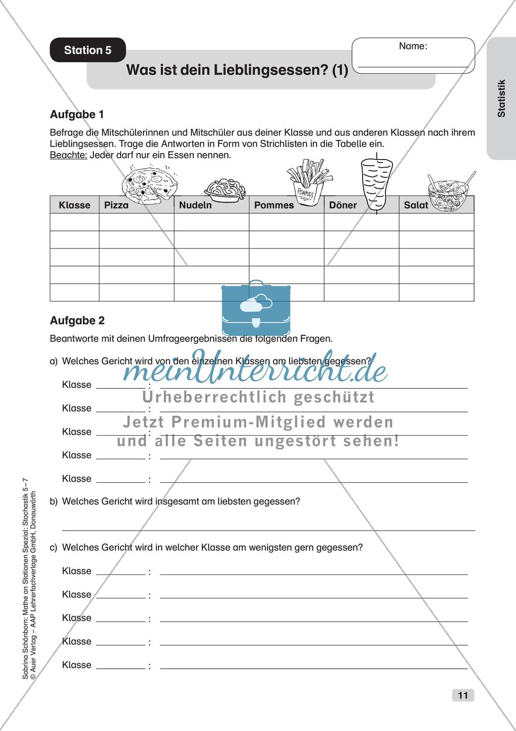 Mathe an Stationen: Statistik Preview 13