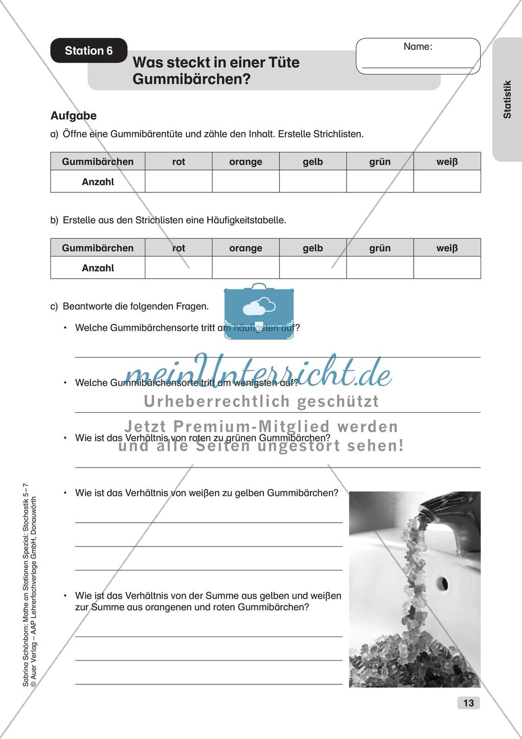 Mathe an Stationen: Statistik Preview 15