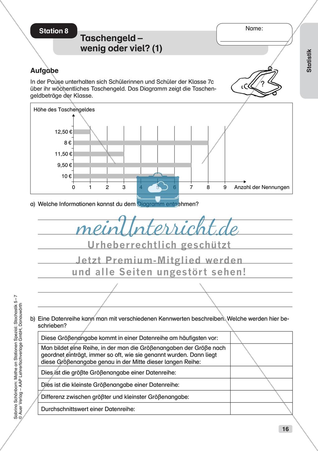 Mathe an Stationen: Statistik Preview 18