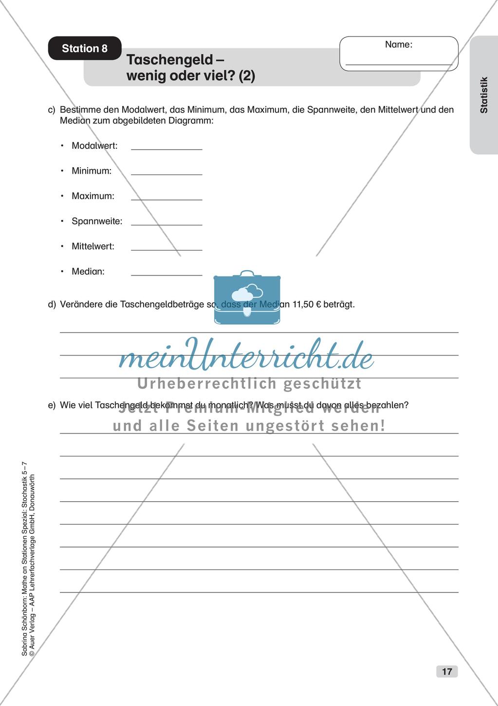 Mathe an Stationen: Statistik Preview 19