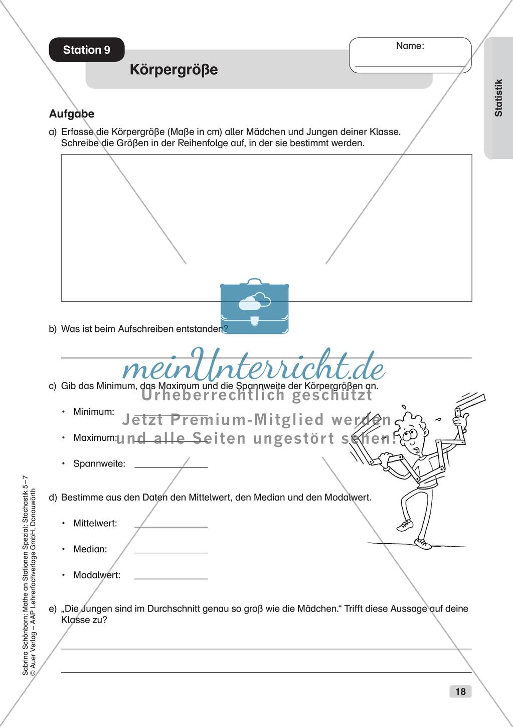 Mathe an Stationen: Statistik Preview 20