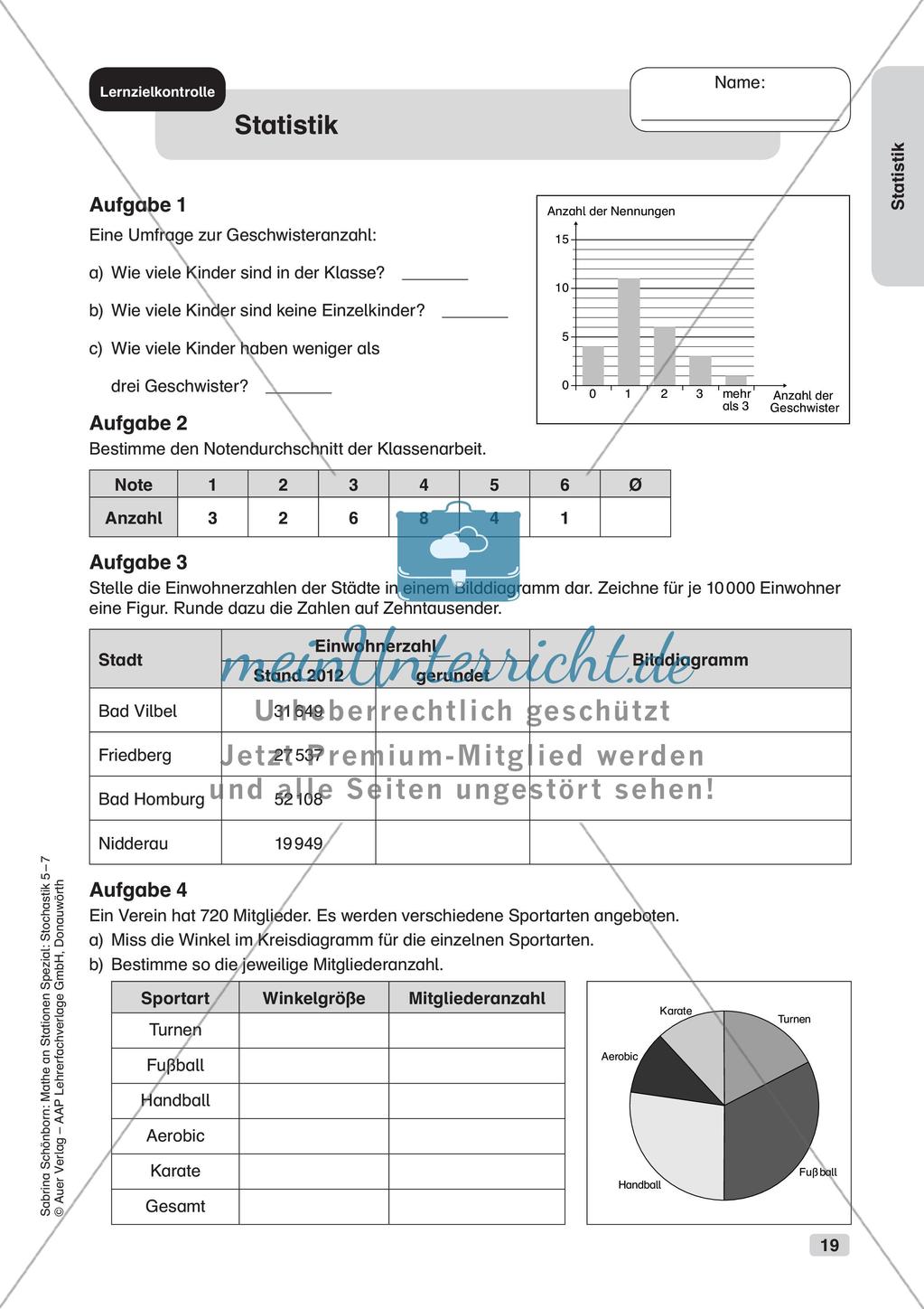 Mathe an Stationen: Statistik Preview 21