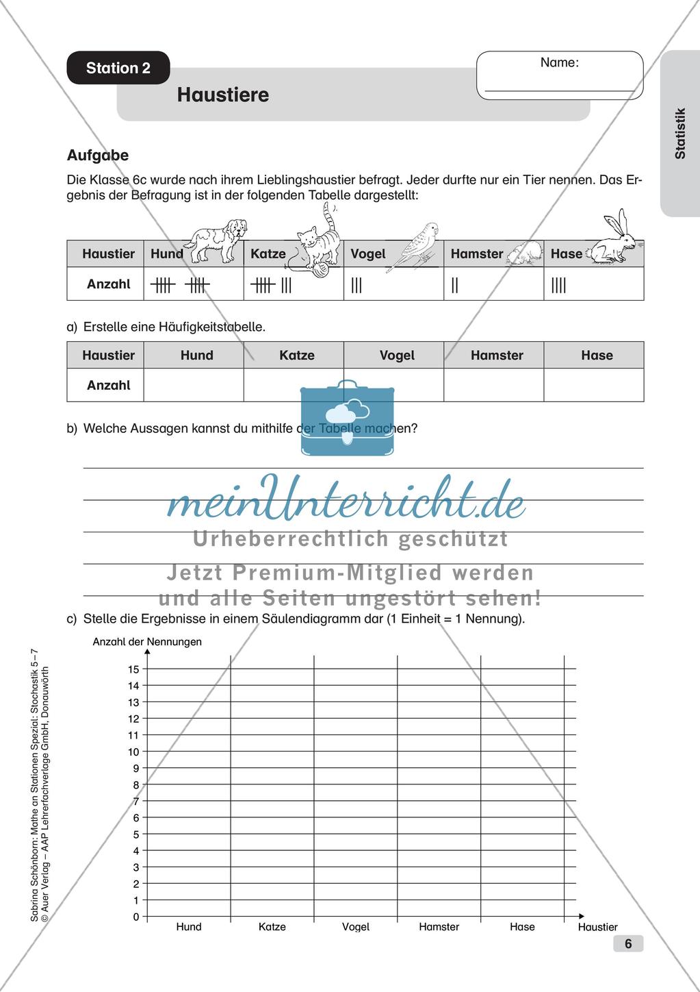 Mathe an Stationen: Statistik Preview 8