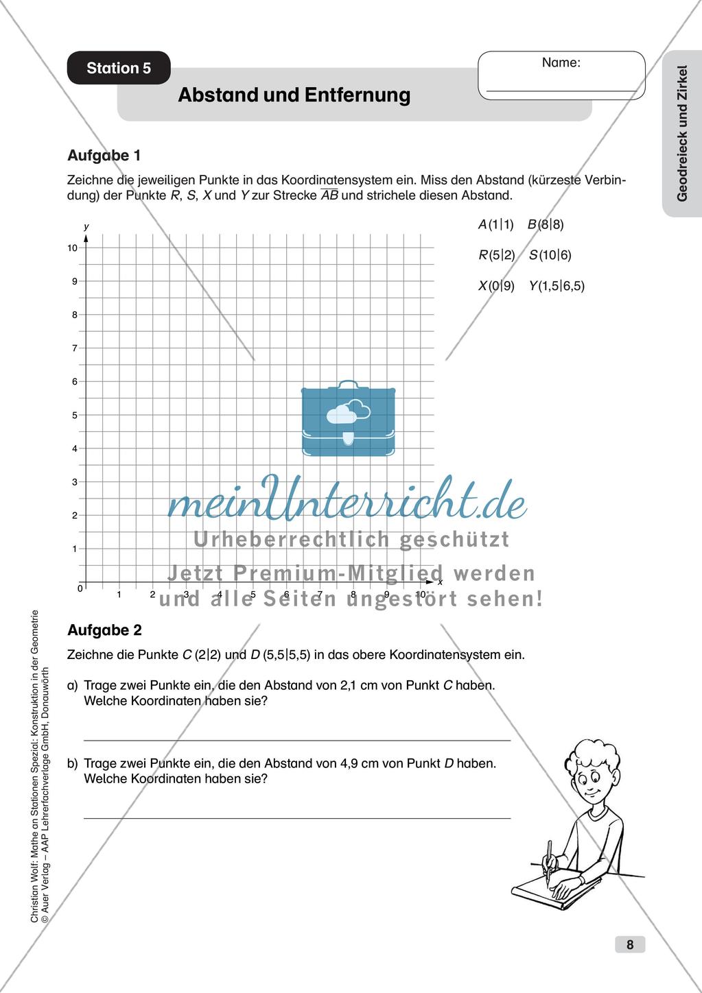 Geometrie an Stationen: Geodreieck und Zirkel Preview 10
