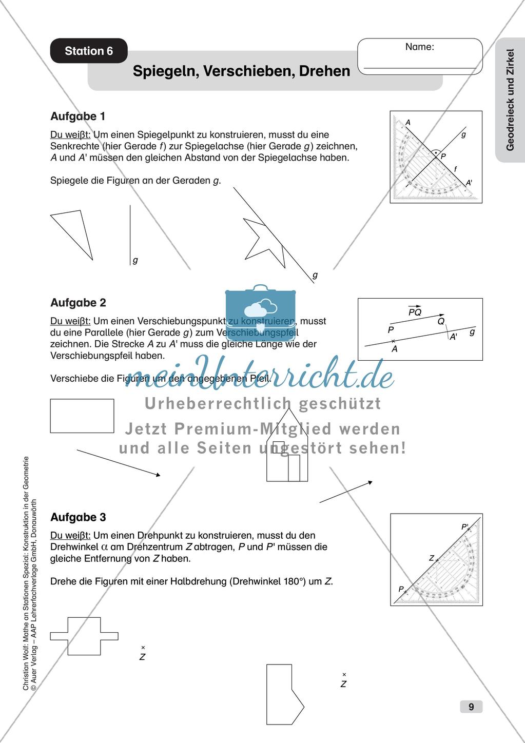 Geometrie an Stationen: Geodreieck und Zirkel Preview 11