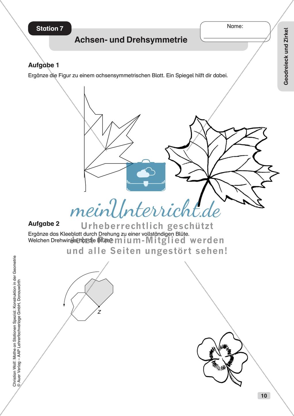 Geometrie an Stationen: Geodreieck und Zirkel Preview 12