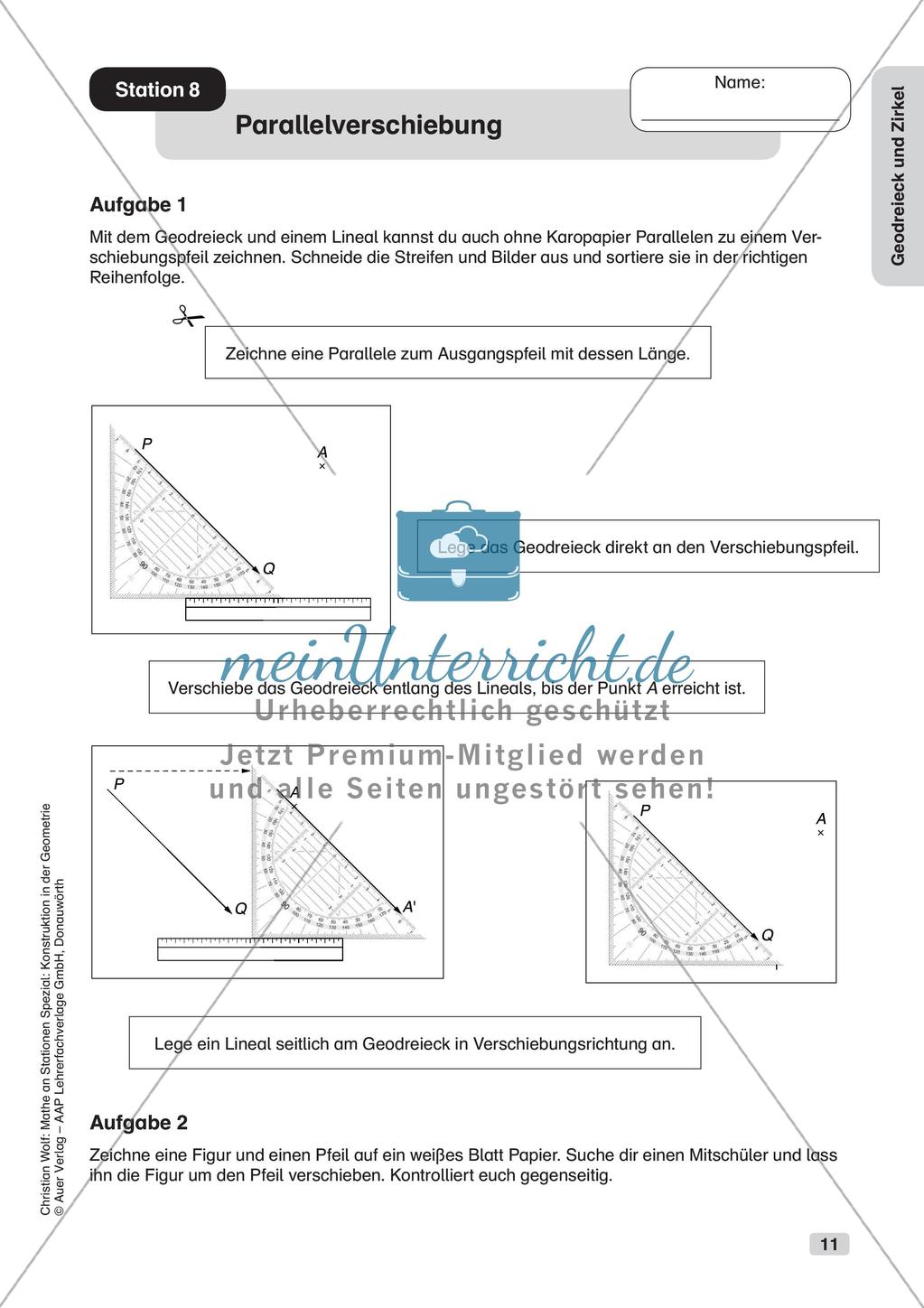 Geometrie an Stationen: Geodreieck und Zirkel Preview 13