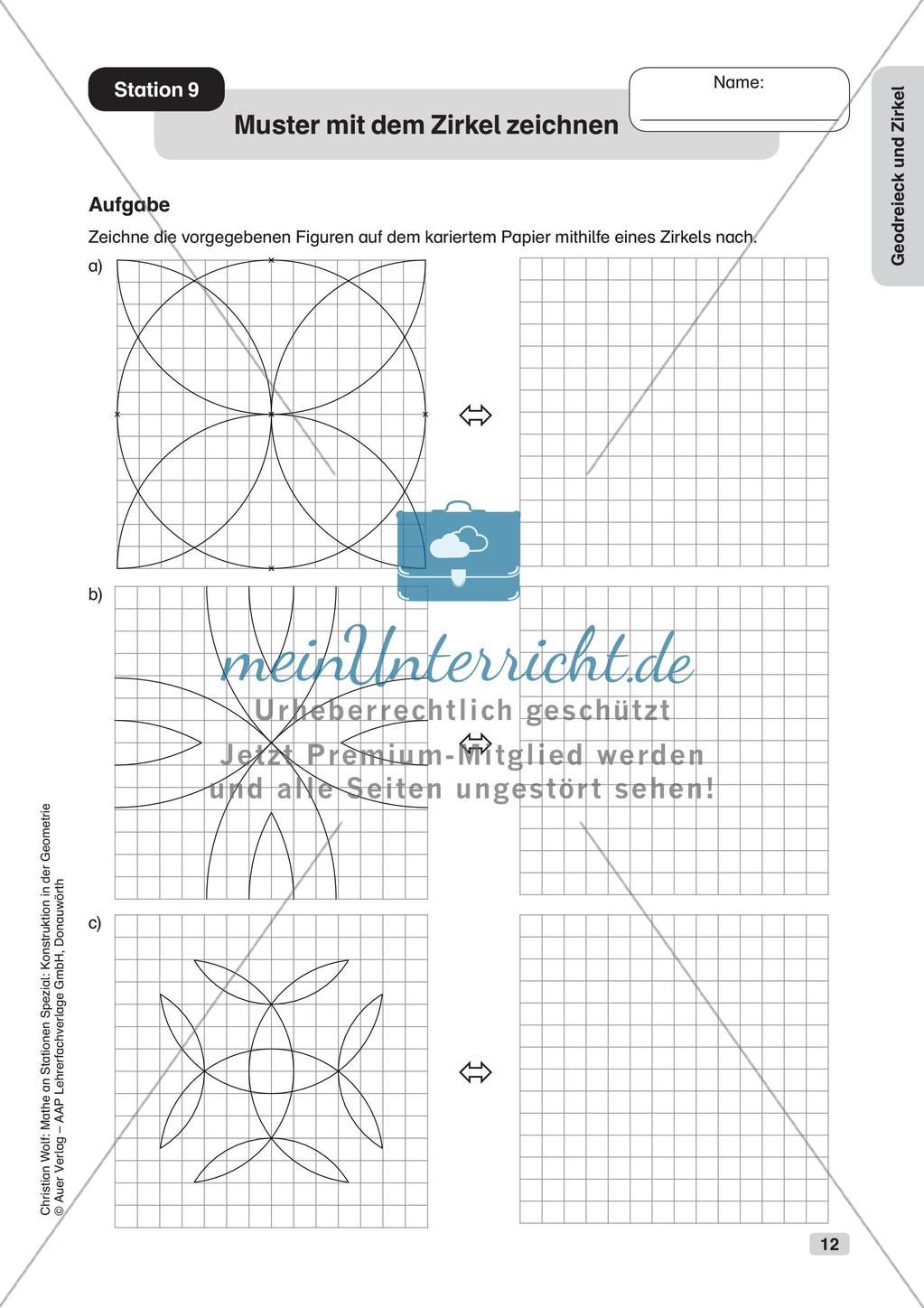 Geometrie an Stationen: Geodreieck und Zirkel Preview 14