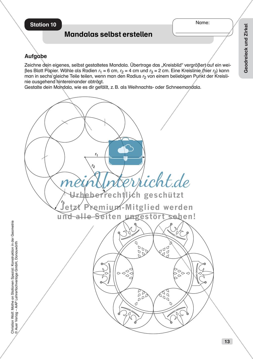 Geometrie an Stationen: Geodreieck und Zirkel Preview 15